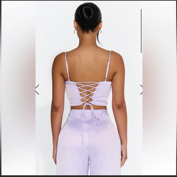 🦄 naked wardrobe High Waisted Gloss Pants NEW - Size Small | Color: Lavender - Picture 7 of 11